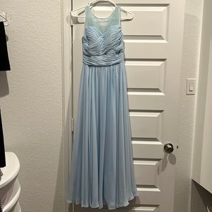 Azazie sky blue Aliya bridesmaid dress size 0